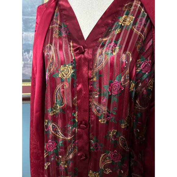 Victoria’s Secret Vintage Gold Label Paisley Print 2 Piece Pajama Set and Robe M - Picture 6 of 6